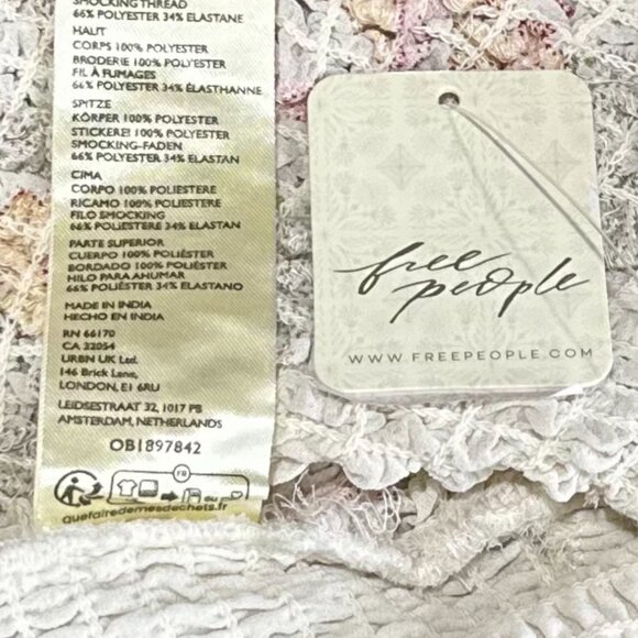 Free People Augusta Floral Design Crop Top w/Removable Straps Size Mediu… - Picture 5 of 9